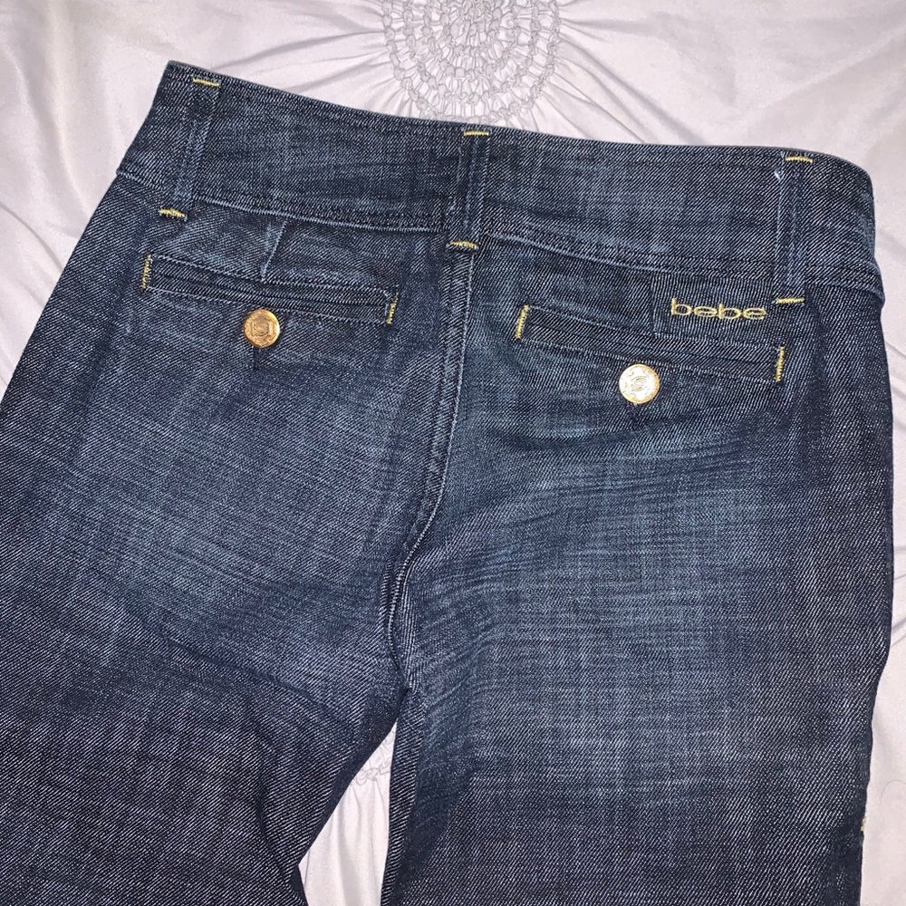 Bebe Wide Leg premium denim dark Jeans